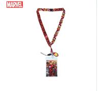 Porte-carte et tour de cou Marvel Iron Man officiel - Accessoire inspiré des films Iron Man, idéal pour cartes et badges, idée cadeau