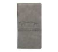 Porte-carte grise de véhicule pour permis de conduire, clés, cartes de visite, reçus, portefeuille compact pour documents de véhicule et essentiels, gris, Voir description, Voir description