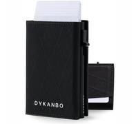 Porte carte homme Pop-Up RFID/NFC en aluminium avec tissu technique Rhombex - Porte feuille pour homme compact, porte carte bancaire, fenêtre ID, poche contactless, 98x65x18 mm, 7 cartes et billets