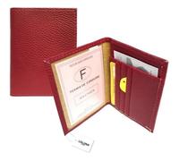 Porte Carte Identité, Permis Conduire et Carte Bancaire + étui Carte RFID, Format Compact en Cuir LOLUNA® (Rouge)