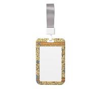 Porte-carte labyrinthe au trésor - Étui protecteur en polycarbonate transparent avec lanière verticale pour cartes de bureau, école