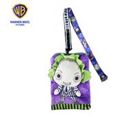 Porte-carte Lanière Smartphone Ajustée Beetlejuice Officielle Sous Licence - Accessoire Peluche Gothique à Rayures Inspiré du Film, Cadeau Thématique Fantastique