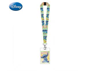 Porte-carte Lanyard Disney Stitch Officiel - Accessoire Thématique Animé avec Impression Vive, Étui Transparent pour Carte d’Identité, Idée Cadeau Stitch