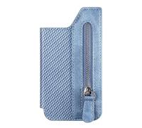 Porte-carte magnétique pour téléphone, étui de portefeuille de retournement multi-employés avec fermeture éclair pour le dos du téléphone - Case de retournement de la poignée de carte pratique pour l'