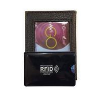 LOLUNA® Porte-Carte NAVIGO Simple 1 à 2 Carte Transparent + étui Carte RFID, Compact en Cuir Existe en Plusieurs Couleur pour Homme et Femme - Chocolat