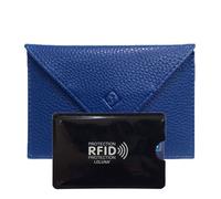LOLUNA® Pochette Format enveloppe pour Papier Voiture + étui Carte RFID, Carte Grise, permis Conduire Tout en Cuir Plusieurs Couleur Homme et Femme - Bleu Marine