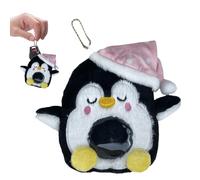 Porte-carte photo en peluche, porte-carte de dessin animé | Pochettes photo en peluche Penguin ID Holder,Porte-cartes en Animal, organisateur de cartes de Bus souples, pendentif de sac souple