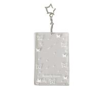 Porte-carte photo, porte-carte rigide - Porte-badge rigide Butterfly Star Porte-badge - Protecteurs de cartes rigides pratiques, étui rigide, porte-cartes pour cartes de repas, cartes de Bus, Photos