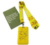 Porte-Carte Pikachu avec Lanière - Étui Carte & Badge Pokémon, Accessoire Pratique pour École, Bureau, Transport et Cosplay