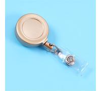 Porte-carte portable, enrouleur de badge rétractable, boucle facile à tirer, bobine de badge anti-perte avec clip de ceinture, clip pour porte-badge d'identité (doré)