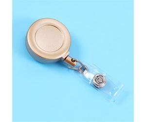 Porte-carte portable, enrouleur de badge rétractable, boucle facile à tirer, bobine de badge anti-perte avec clip de ceinture, clip pour porte-badge d'identité (doré)