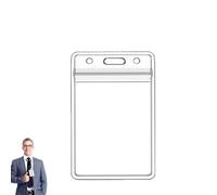 Porte-carte pour longe - Carte de crédit en plastique dur en plastique | Nom Tag Clear Badge Id Carte Bolders | PVC transparent PVC étanche | Accessoire de bureau de travail de travail des employés du