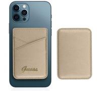 Porte-carte pour Magsafe iPhone 12 Fixation Magnétique Guess Saffiano doree Dorée G