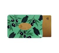 Porte-carte rigide anti-RFID - Protection 1 carte bancaire - PVC ""Olives"" - Fabriqué en France - Color Pop