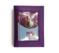 Porte-carte simple 1 à 3 cartes, transparent, compact, pour Navigo, bancaire, etc... en cuir pour homme et femme -Violet-LOLUNA®