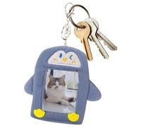 Porte-cartes à collectionner - Porte-badge translucide - Porte-badge portable avec clip à clipser - Porte-badge décoratif pour sangles de sac à main, accessoires de bagage, porte-photo original pour