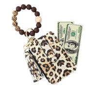 Porte-cartes à cordon perlé, portefeuille de cartes mignon | Porte-cartes à pompons Boho | Support de protection de carte Portable, portefeuille de carte à lanière perlée pour carte de Bus, carte d'id