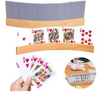 Porte-cartes à jouer - Bois - 2 Pcs - Support main libre - Design incurvé - Pour enfants