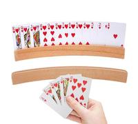 Porte-cartes À Jouer - Stand De Jeu Mains Libres En Bois Pour Les Adultes | Rack De Plate-forme D'organisateur De Poker Incurvé Pour Pont Pinochle Canasta, Table De Table Compacte De Table De