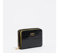 Porte-cartes à rabat effet crocodile noir UN