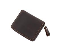 Porte-cartes accordéon antivol à 24 emplacements - Portefeuille pour passeport en cuir de buffle véritable vintage, organiseur de voyage multifonction avec protection RFID (134 x 105 x 30 mm, 100 g
