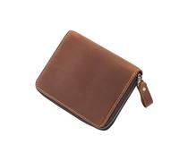 Porte-cartes accordéon antivol à 24 emplacements - Portefeuille pour passeport en cuir de buffle véritable vintage, organiseur de voyage multifonction avec protection RFID (134 x 105 x 30 mm, 100 g