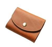 Porte-cartes accordéon en cuir véritable de grande capacité Marron