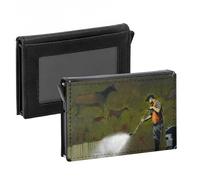 Porte-Cartes Automatique Anti-RFID - Banksy Whitewashing Lascaux Peinture Rupestre Grotte - Portefeuille Intelligent avec Ejection Rapide des Cartes Etui Securise Aluminium et Similicuir Imprime en