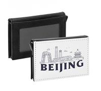Porte-Cartes Automatique Anti-RFID - Beijing Minimalist Pékin Chine Voyage Ville - Portefeuille Intelligent avec Ejection Rapide des Cartes Etui Securise Aluminium et Similicuir Imprime en France