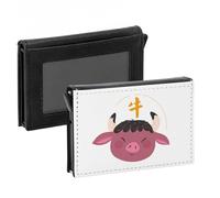 Porte-Cartes Automatique Anti-RFID - Boeuf Illustration Zodiaque Chinois Dessin Illustration Horoscope Animal - Portefeuille Intelligent avec Ejection Rapide des Cartes Etui Securise Aluminium et