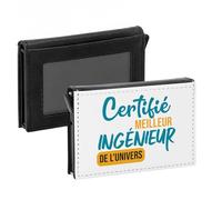 Porte-Cartes Automatique Anti-RFID - Certifié meilleur Ingenieur de l'univers Civil Informatique Mecanique - Portefeuille Intelligent avec Ejection Rapide des Cartes Etui Securise Aluminium et