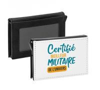 Porte-Cartes Automatique Anti-RFID - Certifié meilleur militaire de l'univers Armee de Terre Soldat - Portefeuille Intelligent avec Ejection Rapide des Cartes Etui Securise Aluminium et Similicuir