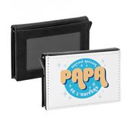 Porte-Cartes Automatique Anti-RFID - Certifié meilleur Papa de l'univers Cercle Père Papa Famille - Portefeuille Intelligent avec Ejection Rapide des Cartes Etui Securise Aluminium et Similicuir