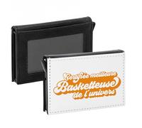 Porte-Cartes Automatique Anti-RFID - Certifiée meilleure Basketteuse de l'univers Basketball Sport - Portefeuille Intelligent avec Ejection Rapide des Cartes Etui Securise Aluminium et Similicuir