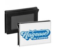 Porte-Cartes Automatique Anti-RFID - Certifiée meilleure Nageuse de l'univers Natation Piscine - Portefeuille Intelligent avec Ejection Rapide des Cartes Etui Securise Aluminium et Similicuir Imprime