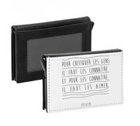 Porte-Cartes Automatique Anti-RFID - Coluche Citations Célèbres Pour Critiquer les Gens il Faut les Connaître - Portefeuille Intelligent avec Ejection Rapide des Cartes Etui Securise Aluminium et