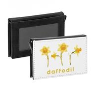 Porte-Cartes Automatique Anti-RFID - Daffodil Flowers Minimalist Chic Garden Love - Portefeuille Intelligent avec Ejection Rapide des Cartes Etui Securise Aluminium et Similicuir Imprime en France