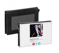 Porte-Cartes Automatique Anti-RFID - Dracula Vampire Film Réseau Social Rencontre Amour - Portefeuille Intelligent avec Ejection Rapide des Cartes Etui Securise Aluminium et Similicuir Imprime en