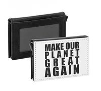 Porte-Cartes Automatique Anti-RFID - Emmanuel Macron Make Our Planet Great Again Citations Célèbres Politicien - Portefeuille Intelligent avec Ejection Rapide des Cartes Etui Securise Aluminium et