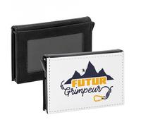 Porte-Cartes Automatique Anti-RFID - Futur Grimpeur Sport Outdoor Aventure Escalade - Portefeuille Intelligent avec Ejection Rapide des Cartes Etui Securise Aluminium et Similicuir Imprime en France
