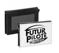 Porte-Cartes Automatique Anti-RFID - Futur Pilote de Course Sport Automobile Passion - Portefeuille Intelligent avec Ejection Rapide des Cartes Etui Securise Aluminium et Similicuir Imprime en France