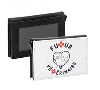 Porte-Cartes Automatique Anti-RFID - Futur Vétérinaire Métier Animaux Chien Chat - Portefeuille Intelligent avec Ejection Rapide des Cartes Etui Securise Aluminium et Similicuir Imprime en France