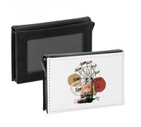 Porte-Cartes Automatique Anti-RFID - Hamster et Grand Roue Animal Collage Art Surréalisme - Portefeuille Intelligent avec Ejection Rapide des Cartes Etui Securise Aluminium et Similicuir Imprime en