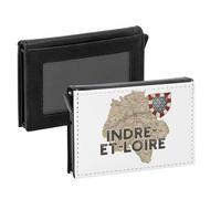 Porte-Cartes Automatique Anti-RFID - Indre et Loire 37 Departement Tours Carte Ancienne Centre - Portefeuille Intelligent avec Ejection Rapide des Cartes Etui Securise Aluminium et Similicuir Imprime