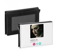 Porte-Cartes Automatique Anti-RFID - John K. Jigsaw Film Horreur Réseau Social Rencontre Amour - Portefeuille Intelligent avec Ejection Rapide des Cartes Etui Securise Aluminium et Similicuir Imprime