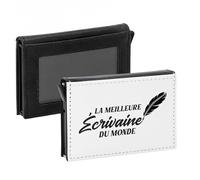 Porte-Cartes Automatique Anti-RFID - La Meilleure Ecrivaine du Monde Livre Ecriture Roman Journaliste Métier Litterature - Portefeuille Intelligent avec Ejection Rapide des Cartes Etui Securise