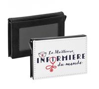 Porte-Cartes Automatique Anti-RFID - La Meilleure Infirmière du Monde Soin Hopital Docteur Medecine - Portefeuille Intelligent avec Ejection Rapide des Cartes Etui Securise Aluminium et Similicuir