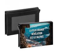 Porte-Cartes Automatique Anti-RFID - La Plus Grande Révélation Est Le Silence Lao-Tseu Citation Philosophy Sagesse Wisdom - Portefeuille Intelligent avec Ejection Rapide des Cartes Etui Securise