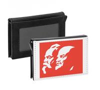 Porte-Cartes Automatique Anti-RFID - Lenine Marx Communiste Revolution URSS Russie - Portefeuille Intelligent avec Ejection Rapide des Cartes Etui Securise Aluminium et Similicuir Imprime en France