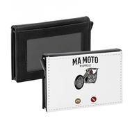Porte-Cartes Automatique Anti-RFID - Ma Moto M'Appelle Passion Rétro Cruiser - Portefeuille Intelligent avec Ejection Rapide des Cartes Etui Securise Aluminium et Similicuir Imprime en France